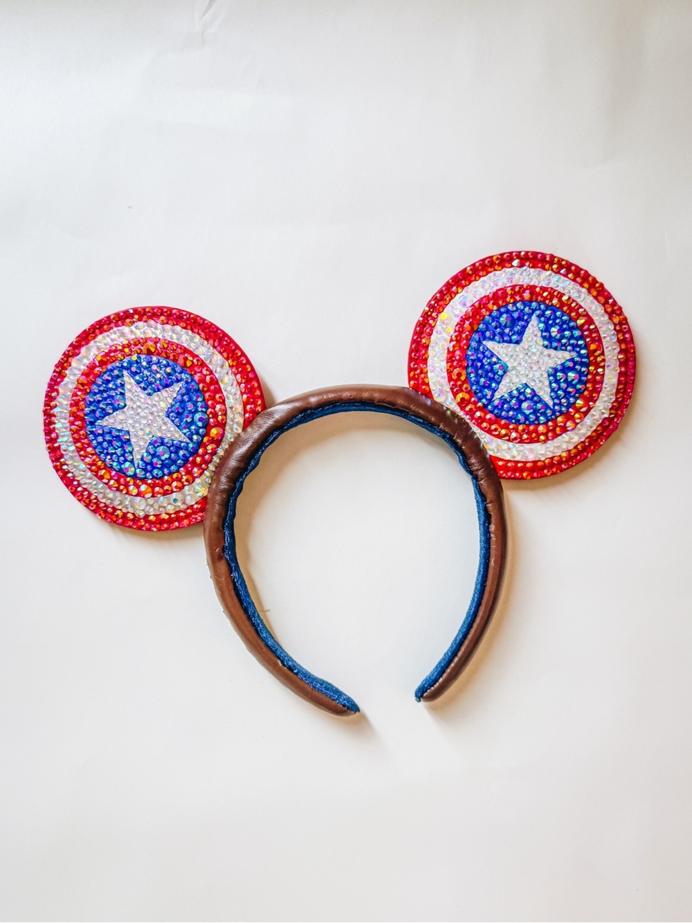 Disney captain america, rhinestone Star Ear Headband - Red, Blue & White